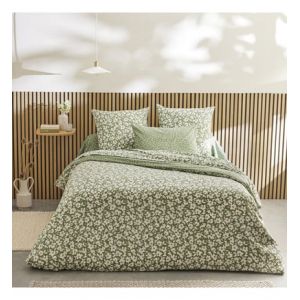 Origin Parure de lit imprimée en lyocell vert 200x200cm