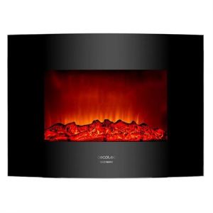 Cecotec Cheminée murale électrique décorative Warm 2200 Curved Flames 2000W Noir
