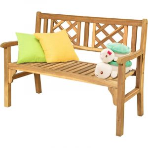 Banc de jardin pliable en bois d'acacia capacité de charge 320 kg