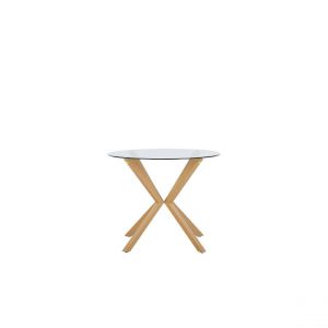 Beliani Table de salle à manger en verre de sécurité ø 90 cm ALTURA - noir