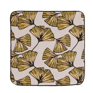 LINDER Coussin BILOBA jaune 40x40 polyester et coton