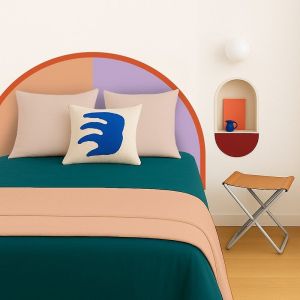T&ecirc;te de lit - Duo - intiss&eacute; 225g/m&sup2; - pr&eacute;-encoll&eacute; - Orange - 110x180cm