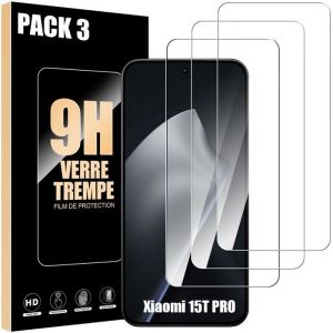 3 Verre Tremp&eacute; pour Xiaomi 15T Pro, Protection d'&eacute;cran Anti-Rayures 9H Antichoc Transparent - E.F.Connection