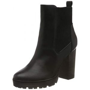 Only ONLTAYA Stacked-1 PU Heeled Boot, Botte Tendance Femme, Noir, 40 EU