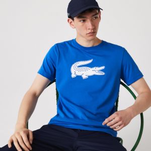 Lacoste Sport T-Shirt fonctionnel bleu / blanc - Couleur Bleu / Blanc - Taille S