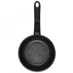 Cook Concept KC25301, Casserole Effet Pierre X3 avec Poignée Universelle Amovible, Design Élégant, Matériaux de Qualité, Empilable, Polyvalente pour Cuisson, Noir, 20 cm