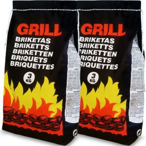 Deuba 2x Paquet de briquettes pour barbecue - 6kg Sac de charbon de bois BBQ / Grill