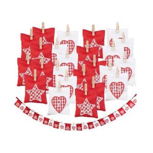 Infactory Guirlande calendrier de l'Avent avec 24 sachets &agrave; remplir