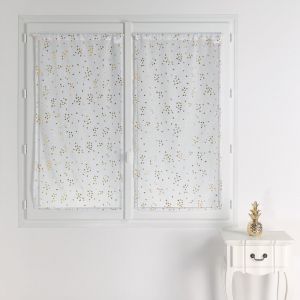 Home maison Paire de vitrages aux impressions métallisées Doré 60x120 cm