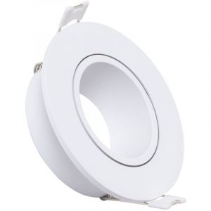 Collerette Downlight Ronde Blanche Pour Ampoule Led Gu10 / Gu5.3 Coupe Ø 75 Mm Blanc