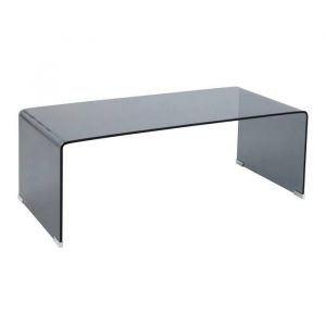 Oviala Table basse rectangulaire L110 cm en verre trempé noir