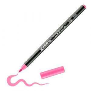 Edding 4200 Feutre pointe pinceau pour porcelaine - rose - 1 stylo - pointe pinceau 1-4 mm - pour peindre et décorer la céramique, porcelaine - va au lave-vaisselle, encre opaque, séchage rapide
