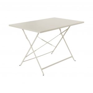 Table de jardin pliable métal, beige
