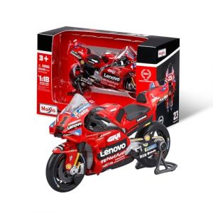 Maisto Ducati Lenovo Team 2024 Bagnaia #1, Échelle 1:18, Moto Diecast de Collection avec Détails Réalistes, Licence Ducati, Réplique MotoGP Bagnaia, Âge Recommandé 3+ Ans