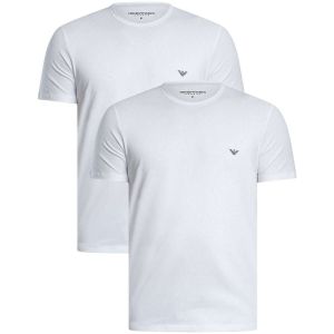 Emporio Armani Core Logoband 2-Pack Lot de 2 t-Shirts &agrave; col Rond, Blanc/Blanc, XXL Homme
