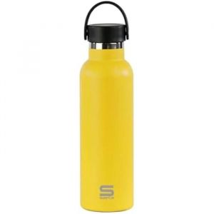 Safta Bouteille isotherme en acier inoxydable double isolation 12 h de boisson chaude et 24 h de boisson froide 7,3 x 25 cm 600 ml Jaune, citronier, M, D&eacute;contract&eacute;