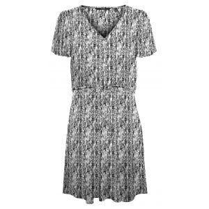 Vero Moda Robe courte droite blanche avec manches courtes et col v