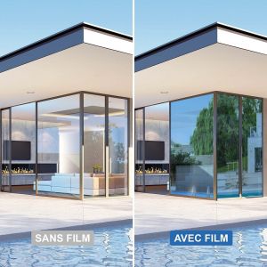 Dimexact Film Anti Chaleur Solaire Pour Vitre Sup&eacute;rieure &Agrave; 1,2 M&sup2;, Bleu, 84% De Rejet Solaire, De L : 1.52 M X H : 1.5 M, En Rouleau