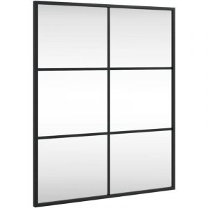 VidaXL Miroir mural noir 50x60 cm rectangulaire fer