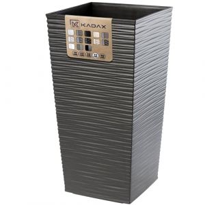 Pot de Fleurs Pot de Fleurs avec Couvercle d'insertion Support de Fleurs Haut Jardin Graphite 34x68cm - Kadax