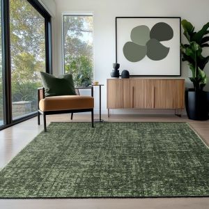 Homebyhome Tapis en Coton Chenille Vert 120x170 cm Lavable Antid&eacute;rapant et Doux Pour Salon Chambre Bureau & Cuisine