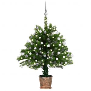 VidaXL Sapin de Noël artificiel avec LED et boules 65 cm Vert