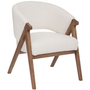 Atmosphera Fauteuil Design "Amza" 82cm Blanc & Naturel