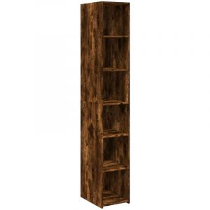 VidaXL Buffet haut chêne fumé 30x41x185 cm bois d'ingénierie, buffet, placard, armoire latérale, armoire, armoire de rangement, armoire haute