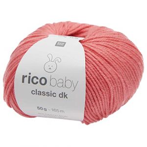 Rico Design Fil layette à tricoter RICO BABY CLASSIC DK - Créez des Tenues Douces et Confortables pour Bébé (...) - 76 Rose