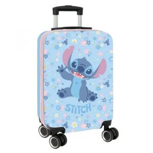 Safta Stitch Happy Trolley de Cabine 20 Pouces Valise &agrave; roulettes Cadenas de s&eacute;curit&eacute; Valise l&eacute;g&egrave;re 34,5 x 20 x 55 cm, Bleu Ciel, M, D&eacute;contract&eacute;