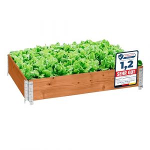 Garronda Potager sur&eacute;lev&eacute; en Bois Naturel 120x80x20 cm pour Jardin &ndash; Jardini&egrave;re rectangulaire 1 pi&egrave;cespour Plantes, Fleurs, l&eacute;gumes et Herbes - Bac