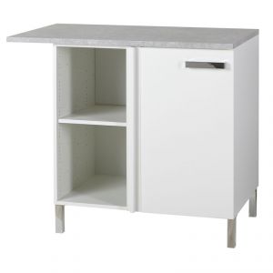 Image de Donatella 6 - Meuble angle bas avec 1 porte pour cuisine - Chromé brillant