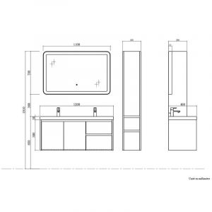 Distribain Meuble de salle de bain casoria 1200 - Chêne foncé