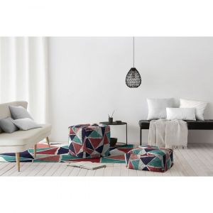 Naf Naf Pouf abstrait design multicolore Adame 50x50x50 Multicolore
