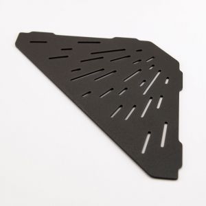 Maya inox noir- tablette d'angle hexagonale motif strie- 2mm