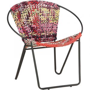 Image de VidaXL Chaise ronde Chindi Multicolore Tissu