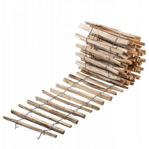 Cloture a Piquets en Bois de Noisetier pour Jardin, Ganivelle Naturelle et Durable pour Delimitation de l'Espace Exterieur (4-6 cm, 50 x 500 cm)