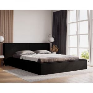 Bestmobilier - Eros - lit coffre - 180x200 cm - sommier inclus - en velours - noir