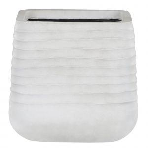 Beliani Cache-pot carré blanc poudré 38 x 38 x 37 cm PARIKIA