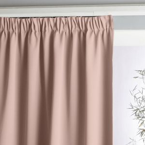 Rideau radiateur occultant galon fronceur, Voda Rose Poudré Taille 180X140 cm