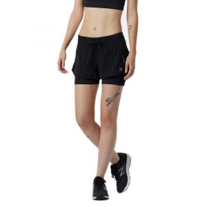 New Balance Women's Impact Run 2In1 Short - Short de running taille M, noir