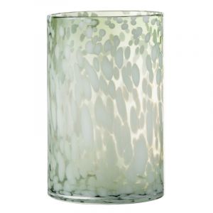 Image de Prix Photophore en Verre Tac t&eacute; 30cm Vert & Blanc