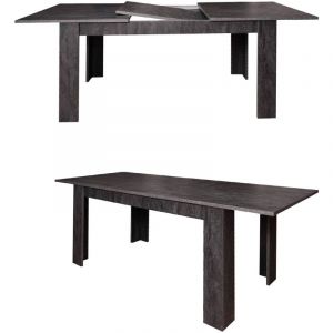 Table de salle &agrave; manger extensible, Console extensible, Table moderne avec rallonges, 160 / 220x88h80 cm, couleur Gris cendre - Dmora