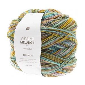 Rico Design Pelote de laine Creative Melange Aran Wonderball - 200 GR 03 Vert - 03 Vert