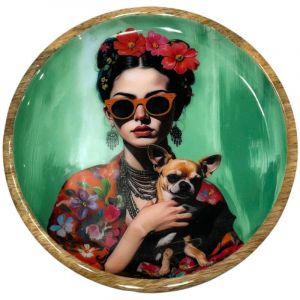 Signes Grimalt Assiette d&eacute;corative Femme avec fleurs, id&eacute;ale pour offrir, design &eacute;l&eacute;gant et polyvalent pour la d&eacute;coration int&eacute;rieure.