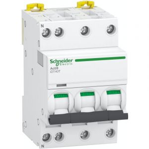 Schneider Electric Acti9 iDT40T - disjoncteur modulaire - 3P+N - 6A - courbe D - 4500A/6kA