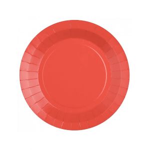 Image de Santex 10 Grandes assiettes en carton rouge 22,5 cm - Couleur Rouge