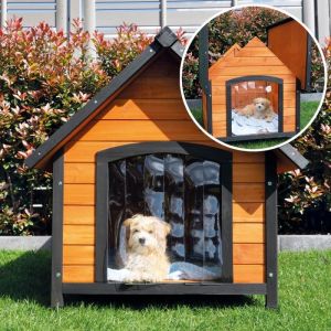 Niche Chien en bois moderne de haute qualité Luna Taille L 99 x 87 x 82,5cm