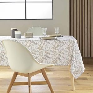 Douceur d'Intérieur Nappe Rectangle (145 x 240 cm) Costaria Naturel, Polyester Imprimé