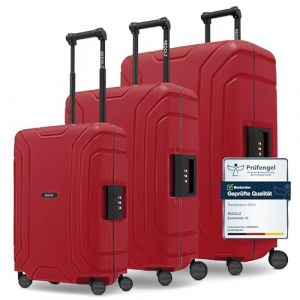 Redolz - Essentials 15 4-Rollen Kofferset 3-tlg. mit Dreipunkt-Verschluss Koffer & Trolleys 1 ct Rot Herren (199.99 &euro; / 1 ct)
